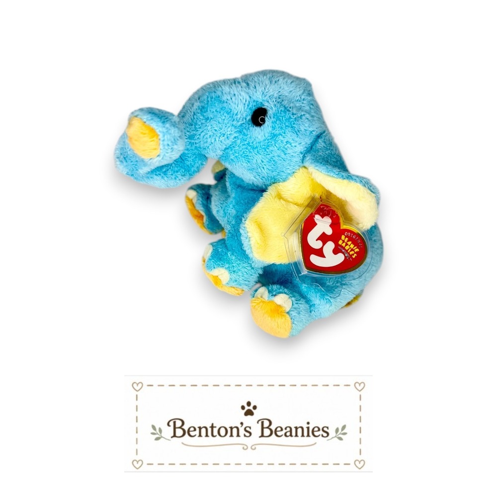 Jimbo the Elephant Ty Beanie Baby | Gentle Trunk Pal 🐘 | Mint Heart Tag ⭐